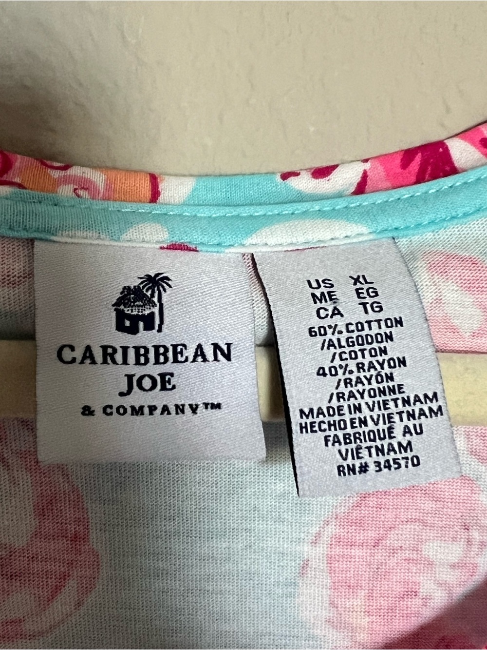 Caribbean Joe NWT Tropical Resort Chic Shift Dress XL Coastal Preppy Summer - Picture 3 of 9
